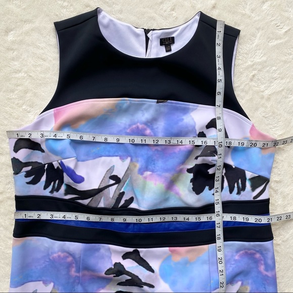 G.I.L.I plus size water color sheath dress Ponte scuba exposed zipper size 22 - Picture 3 of 11